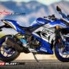 Decal Stiker Yamaha YZF R25 BLUE GTR Racing WHITE